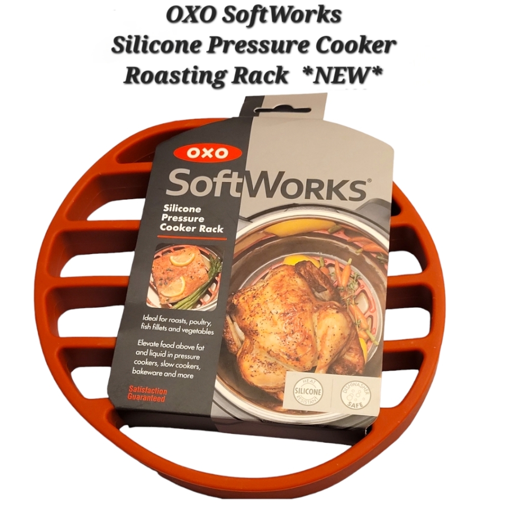 OXO SoftWorks Silicone Pressure Cooker Roasting Rack Red NWT